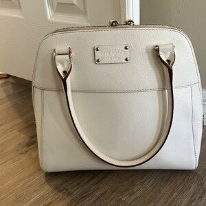 EXCEPTIONAL Kate Spade Cream & Chocolate brown leather Bag with gold hardware